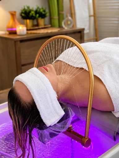 Gentle head massage promoting deep relaxation