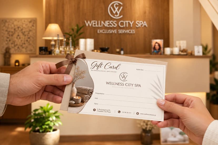 Ζευγάρι με δωροκάρτα Wellness City Spa